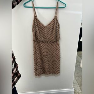 Adrianna Papell pale pink sequin dress